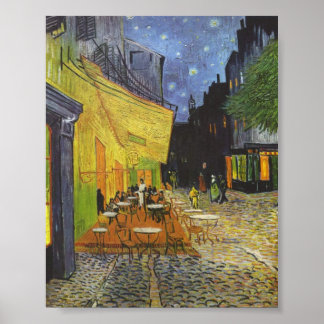 De Cafe Terrace 's nachts van Van Gogh Poster