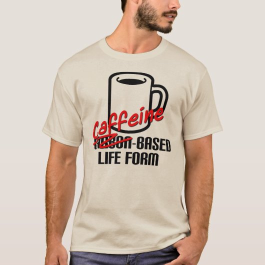De cafeïne Gebaseerde T-shirt van de Koffie van de (Voorkant)