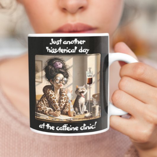 De cafeïne kliniek grote koffiekop