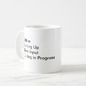 De cafeïnemeter van de coder koffiemok (Voorkant links)