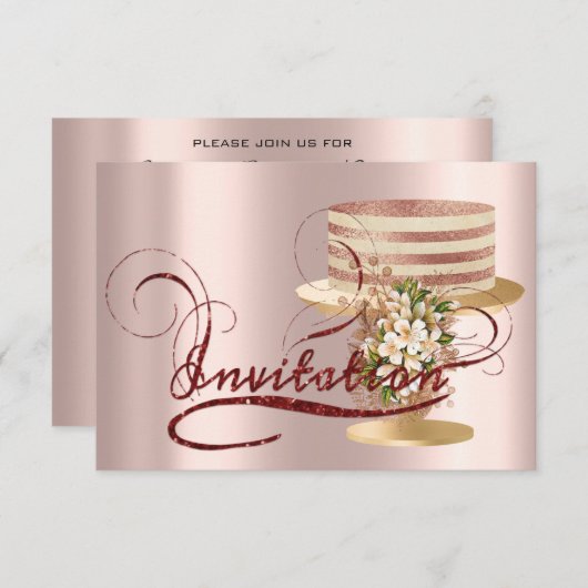 De cake nam het Vrijgezellenfeest van de Kaart (Voorkant / Achterkant)