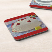 De Cake van de aardbei Bier Onderzetter (Linkerzijde)
