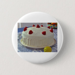 De Cake van de aardbei Ronde Button 5,7 Cm