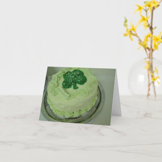 De Cake van de klaver, St. Patrick Dag Kaart (Gele Bloem)