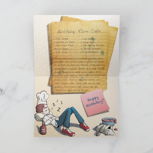 De Cake van de Rum van de verjaardag Kaart (Binnen)