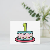 De Cake van de verjaardag met Leeftijd Briefkaart (Staand voorkant)