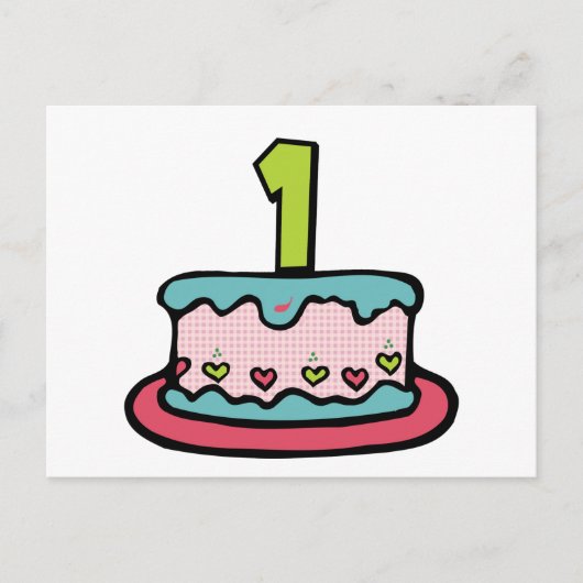 De Cake van de verjaardag met Leeftijd Briefkaart (Voorkant)