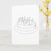 De Cake van de verjaardag - Opgestelde Kaart (Gele Bloem)