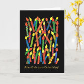 De Cake van de verjaardag schouwt Kaart met Duitse (Gele Bloem)