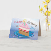 De Cake van de verjaardag - Wenskaart Kaart (Gele Bloem)