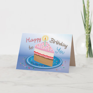 De Cake van de verjaardag - Wenskaart Kaart