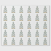 De Cake van het huwelijk in Blauwgroen en Goud op  Cadeaupapier (Vlak)