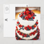 De Cake van het huwelijk met Vruchten Briefkaart (Voorkant / Achterkant)