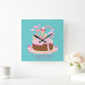 De cake van het snoep en van de chocolade voor vierkante klok (Huis)