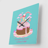 De cake van het snoep en van de chocolade voor vierkante klok (Hoek)