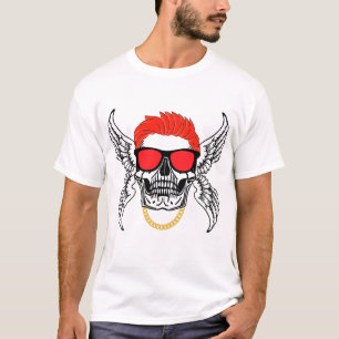DE CALAVERA MET VLIEZEN EN BRIL T-SHIRT