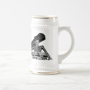 "De Calavera van het volk" ongeveer 1800 Mexico Bierpul