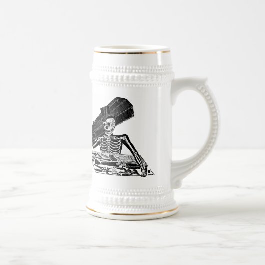 "De Calavera van het volk" ongeveer 1800 Mexico Bierpul (Rechts)