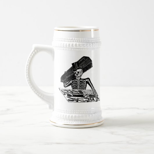 "De Calavera van het volk" ongeveer 1800 Mexico Bierpul (Links)