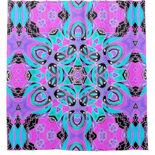 De caleidoscoop van het neon, mandala douchegordijn