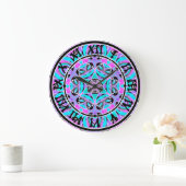 De caleidoscoop van het neon, mandala grote klok (Huis)