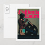 De California Limited Train Travel Poster Briefkaart (Voorkant / Achterkant)
