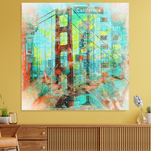 De California Love Bridge van San Francisco Canvas Afdruk (Insitu (Woonkamer))
