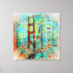 De California Love Bridge van San Francisco Canvas Afdruk