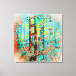 De California Love Bridge van San Francisco Canvas Afdruk
