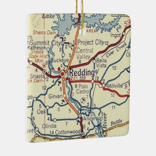 De Californische  kaart tekenen Keramisch Ornament (Rechts)