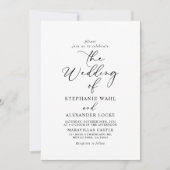 De Calligrafie Black and White Wedding of Kaart (Voorkant)
