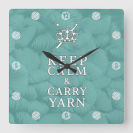 De Calm Carry Yarn Craft Room behouden {Donker} Vierkante Klok