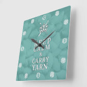 De Calm Carry Yarn Craft Room behouden {Donker} Vierkante Klok (Hoek)