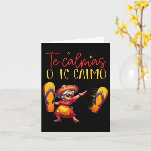 De Calmas van de Calmo Grappige Spaanse moeder Moe Kaart (Gele Bloem)