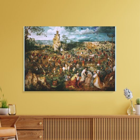 De Calvariatieprocedure van Pieter Bruegel in El Canvas Afdruk (Insitu (Woonkamer))