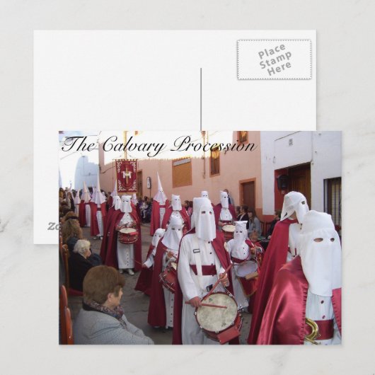 De Calvarieprocessie. Feestdagenkaart (Voorkant / Achterkant)