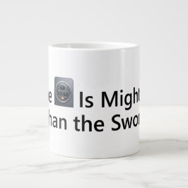 De camera is machtiger dan het zwaard grote koffiekop