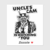 De camera van de oom kijkt naar je sticker (Vel)