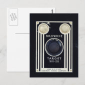 De camera van de terugtocht doorbladert doel. briefkaart (Voorkant / Achterkant)