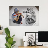 De Camera van het potlood Vs - 3D Spiegel Poster (Thuiskantoor)