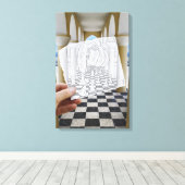 De Camera van het potlood Vs - Checkmate Canvas Afdruk (Insitu (Houten vloer))