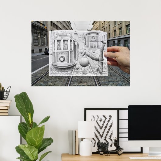 De camera van het potlood Vs - dit is niet zwaarte Poster (Thuiskantoor)