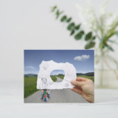 De Camera van het potlood Vs - het Kind die speelt Briefkaart (Staand voorkant)