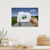 De Camera van het potlood Vs - het Kind die speelt Poster (Keuken)