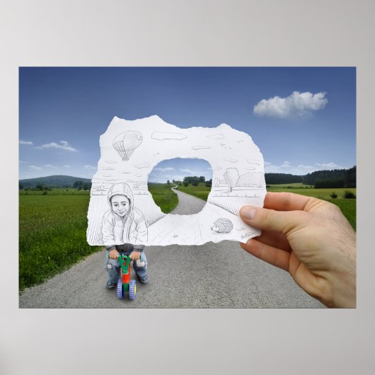 De Camera van het potlood Vs - het Kind die speelt Poster (Voorkant)