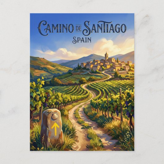 De Camino de Santiago Spanje Briefkaart (Voorkant)