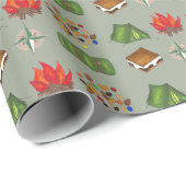 De Camp Camping Hiking Trail Mix Compass Fire Cadeaupapier (Rol Hoek)