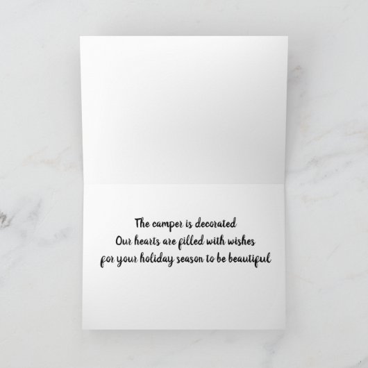 DE CAMPER IS KLAAR EN WIJ OOK VOOR KERSTMIS KAART (Binnen)