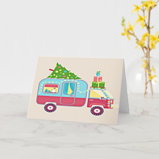 DE CAMPER IS KLAAR EN WIJ OOK VOOR KERSTMIS KAART (Gele Bloem)