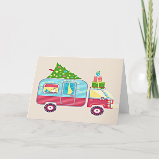 DE CAMPER IS KLAAR EN WIJ OOK VOOR KERSTMIS KAART (Voorkant)